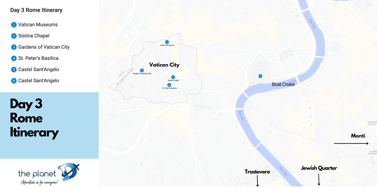 day 3 rome itinerary map