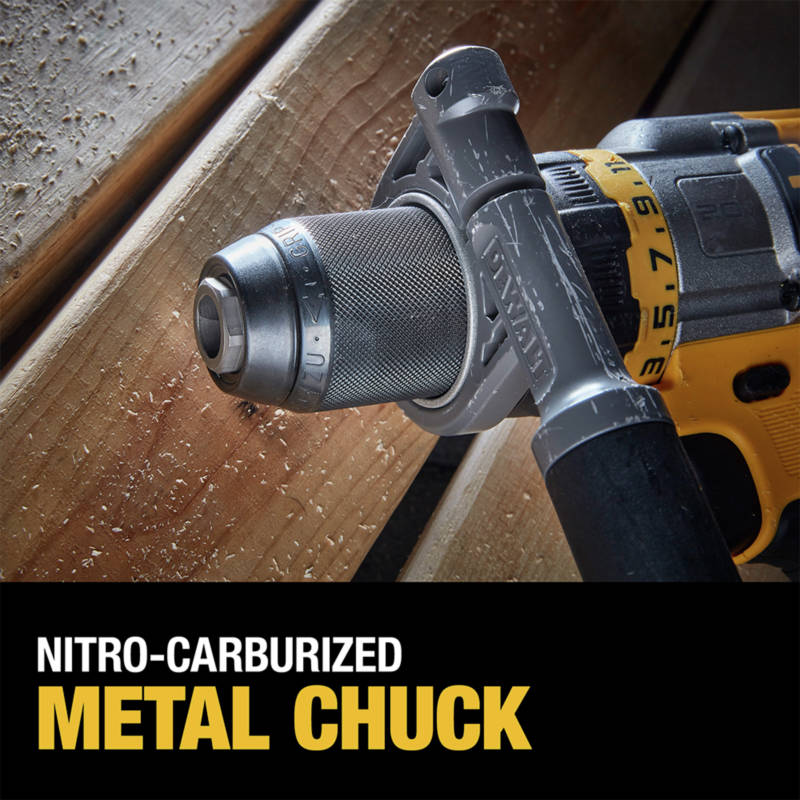 Heavy-duty 1/2 in. ratcheting nitro-carburized metal chuck with carbide inserts for superior bit gripping strength