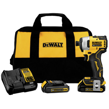 PLUMBING | Dewalt ATOMIC 20V MAX Brushless Lithium-Ion 1/4 in. Cordless Impact Driver Kit with (2) 1.5 Ah Batteries - DCF809C2
