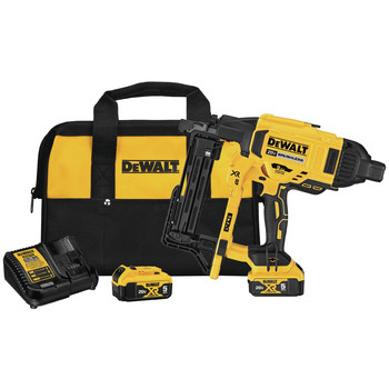 NAILERS AND STAPLERS | Dewalt 20V MAX XR Brushless Lithium-Ion 9 Gauge Cordless Fencing Stapler Kit with (2) 5 Ah Batteries - DCFS950P2