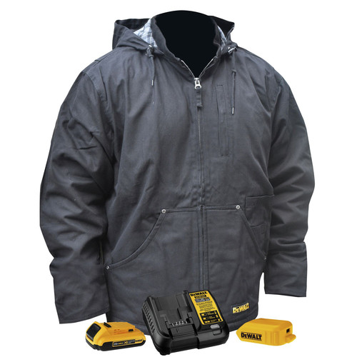 Heated Jackets | Dewalt DCHJ076ABD1-L 20V MAX Li-Ion Heavy Duty Heated Work Coat Kit - Large image number 0