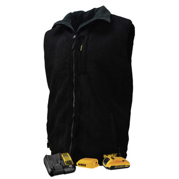 CLOTHING AND GEAR | Dewalt DCHV086BD1 Reversible Heated Fleece Vest Kit - DCHV086BD1-L