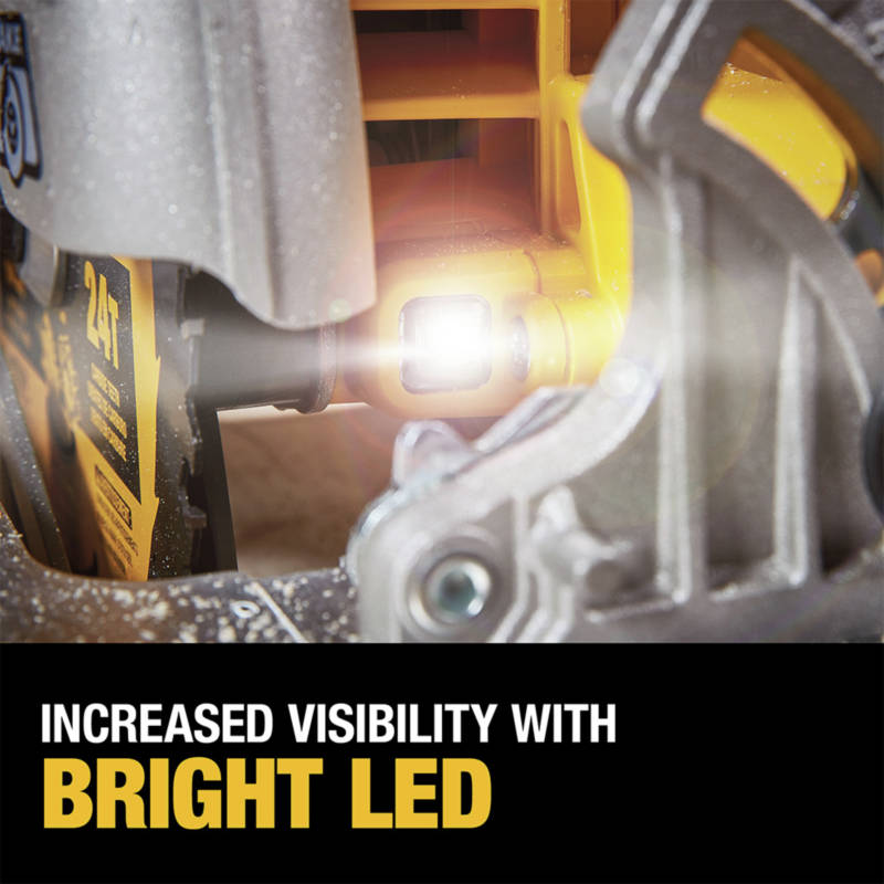 Bright LED increases visibility and cut accuracy