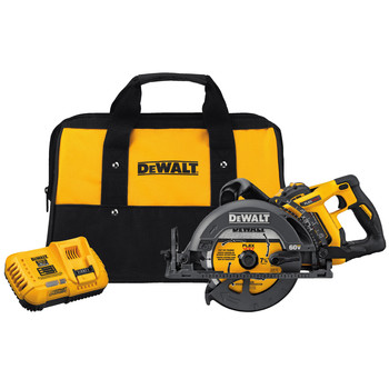 CIRCULAR SAWS | Dewalt 60V MAX FLEXVOLT 7-1/4 in. Cordless Worm Drive Style Saw Kit with Electric Brake & (1) 9Ah Battery and Charger - DCS577X1