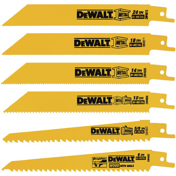 BLADES | Dewalt 6-Piece Reciprocating Saw Blade Set - DW4856