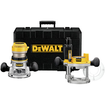 WOODWORKING TOOLS | Dewalt 2-1/4 HP EVS Fixed Base & Plunge Router Combo Kit with Hard Case - DW618PK