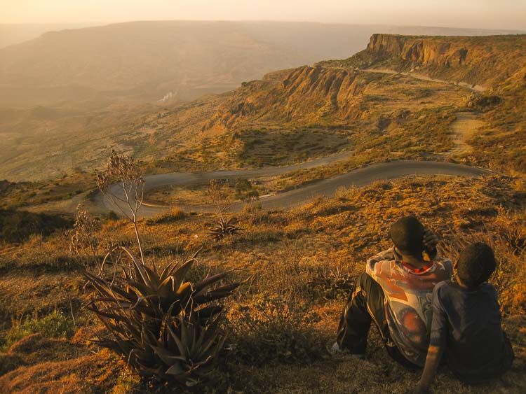 Looking over the isolated landscape of Ethiopia