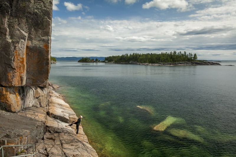 Agawa Pertoglyphs in Ontario on Lake Superior