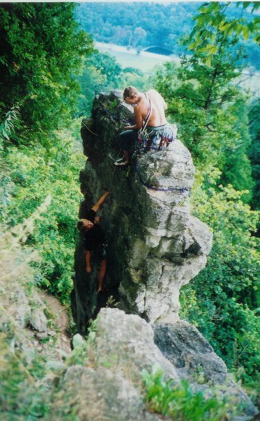 Rock climbing with friends