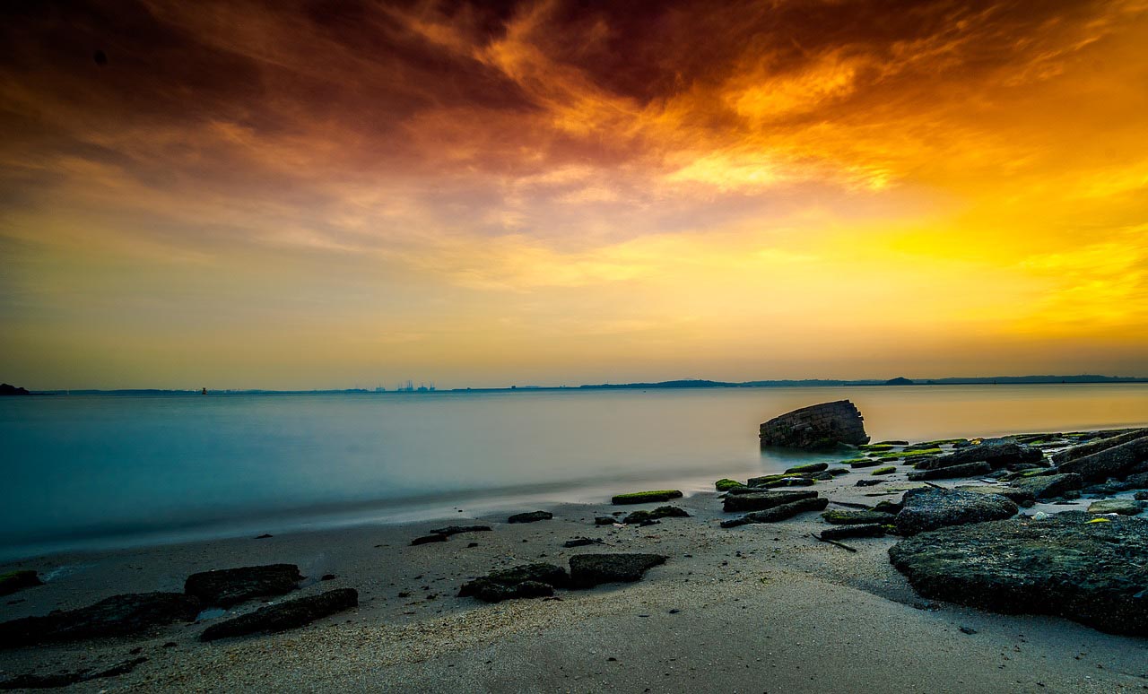 Singapore beaches on Sentosa island