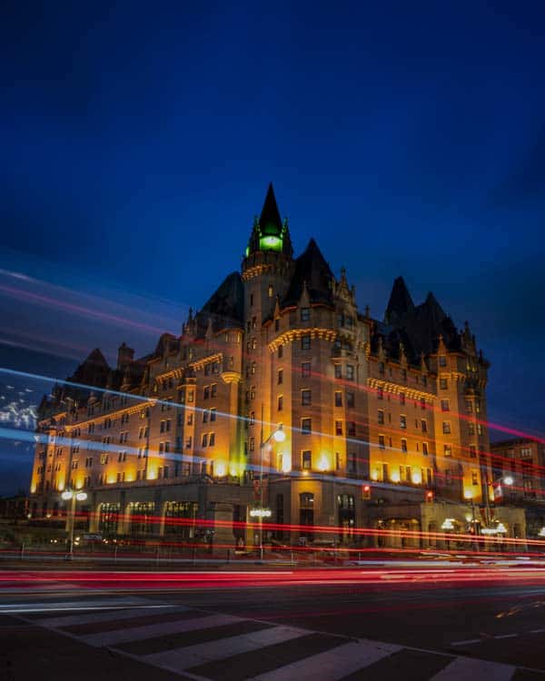 Fairmont Chateau Laurier night things to do in ottawa