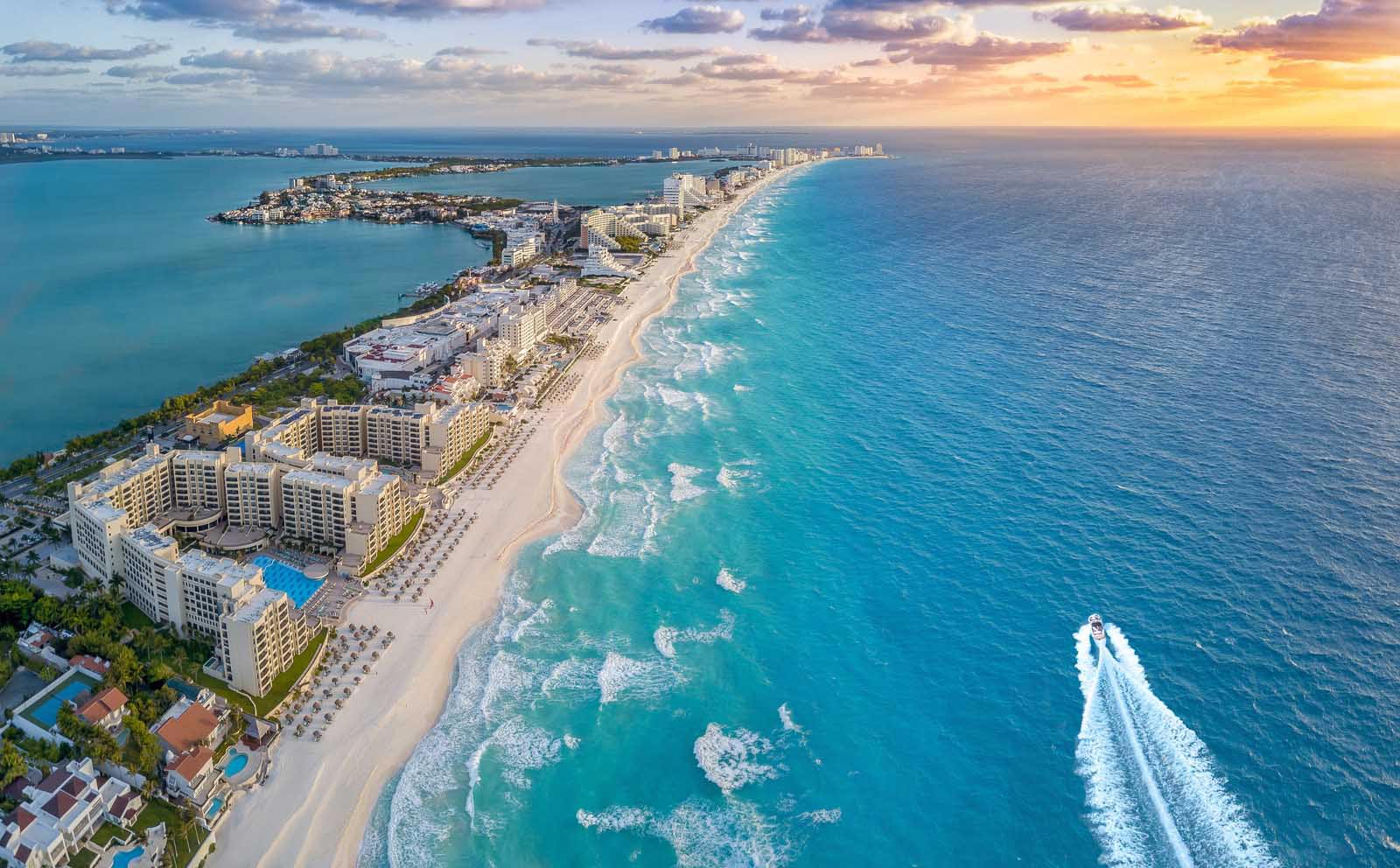 yucatan road trip itinerary cancun overhead view